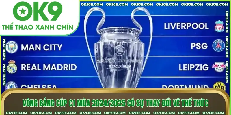Vòng bảng cúp C1 mùa 2024/2025 có sự thay đổi về thể thức