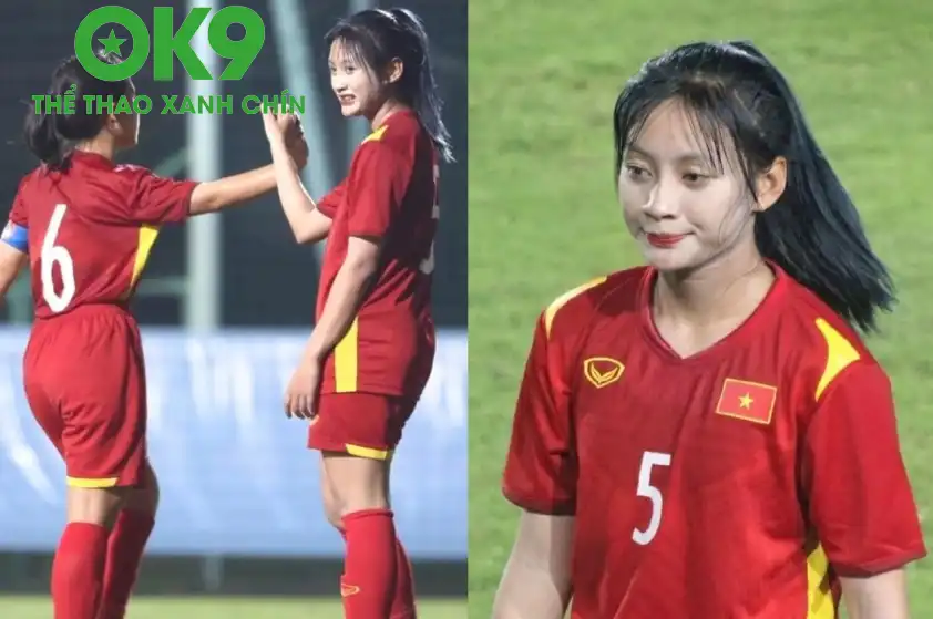 Bên cạnh tài năng sân cỏ, Lê Hồng Yêu còn khiến khán giả ngỡ ngàng với vẻ đẹp rạng rỡ và chiều cao nổi bật